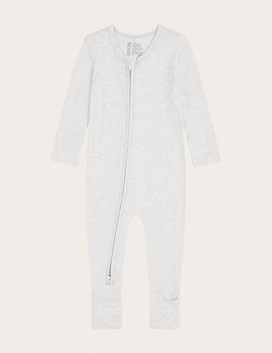 Baby Long Sleeve Romper - Heather Grey