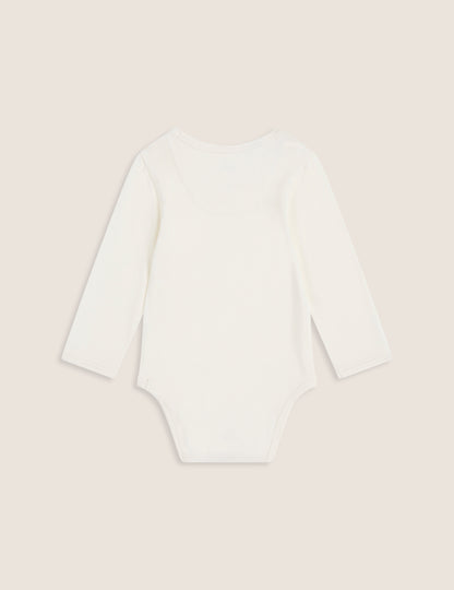 Baby Long Sleeve Bodysuit - Natural White