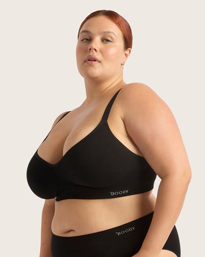 Wireless Full Bust T-Shirt Bra - Black