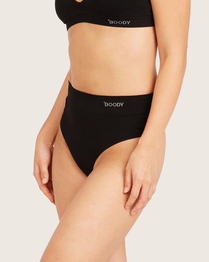 High Waist G-String - Black